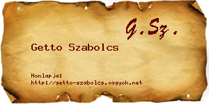 Getto Szabolcs névjegykártya