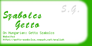 szabolcs getto business card
